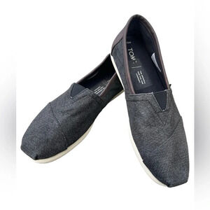 TOMS Men's Alpargata Herringbone Slip-On Pumps - Dark Grey size 8.5